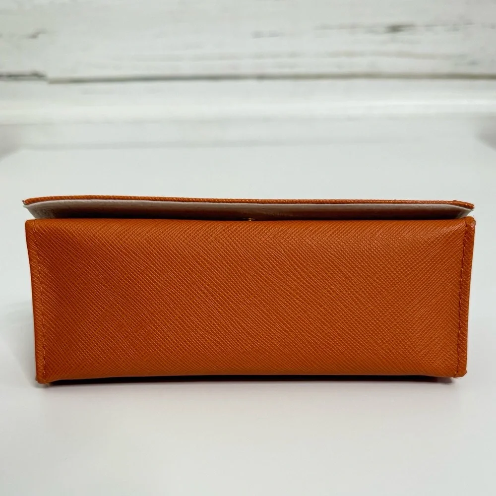 Tory Burch Orange Saffiano Leather Eyeglass/Sunglass Case (no frames included)